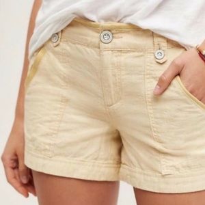Pilcro x Anthro Yellow Linen Shorts
